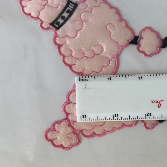 Vintage Poodle Iron On Patches Set of 2 Black & Pink Retro Appliqués 1950s Style - Picture 9 of 11